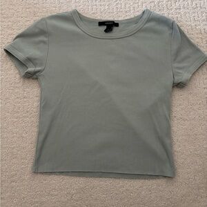 green ribbed top